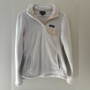 Patagonia Women's Soft White and Cream Re-Tool Snap-T Fleece Pullover